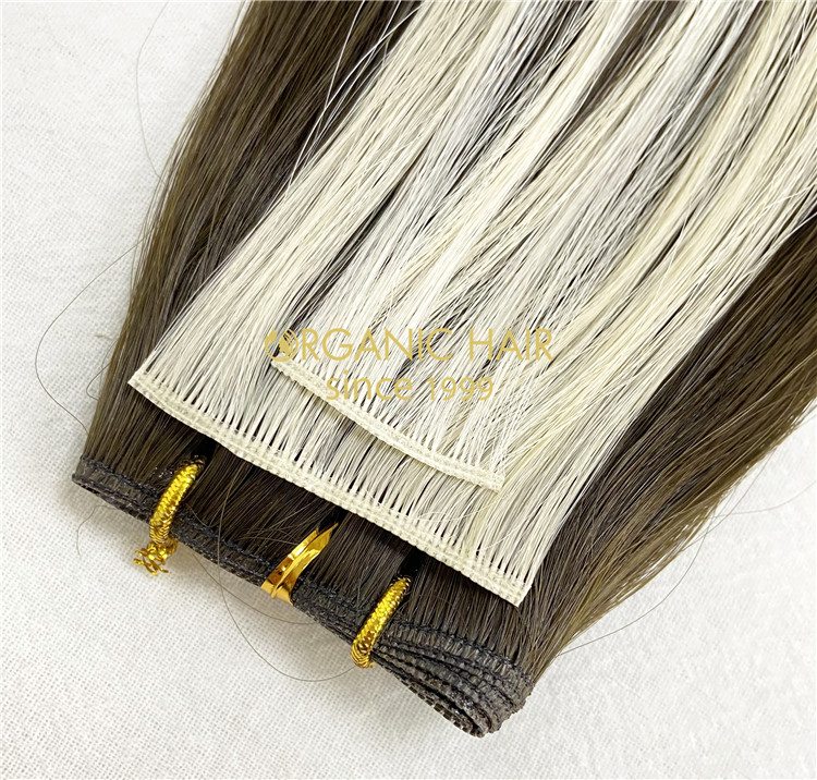 Wholesale human full cuticle intact genius weft hair extensions X380